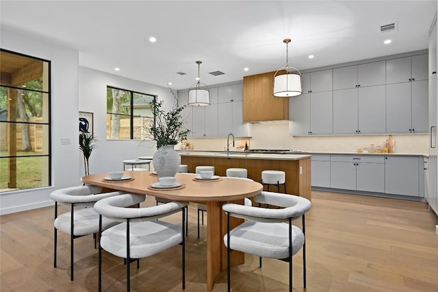 2635 Barton Hills Dr, Austin, TX 78704 - dining room featuring recessed lighting and light wood-type flooring