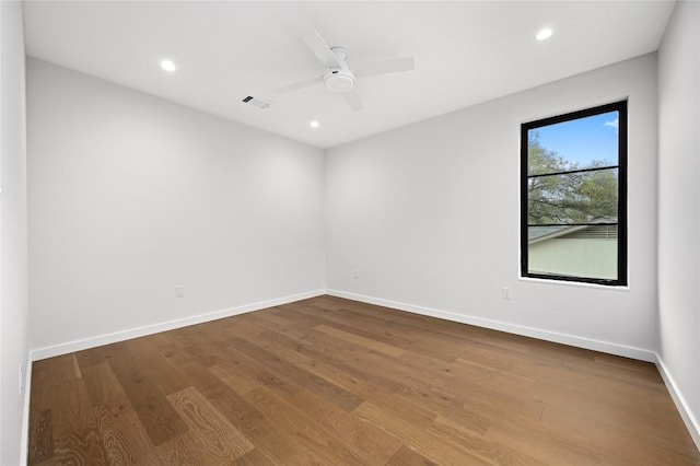 2635 Barton Hills Dr, Austin, TX 78704 - empty room with wood finished floors, recessed lighting, and a ceiling fan