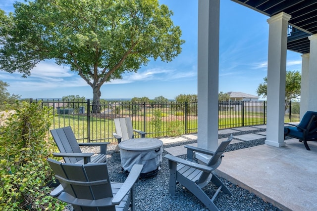 3305 Close Call, Horseshoe Bay, TX 78657 - view of patio featuring a fire pit