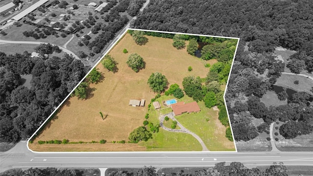 2208 US Highway 96 S, Center, TX 75935 - aerial view of property and surrounding area with property boundaries highlighted