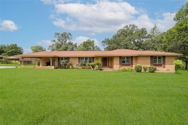 2208 US Highway 96 S, Center, TX 75935 - ranch-style house with a front lawn and a carport