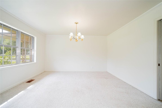 2208 US Highway 96 S, Center, TX 75935 - empty room with a chandelier, carpet flooring, baseboards, and ornamental molding