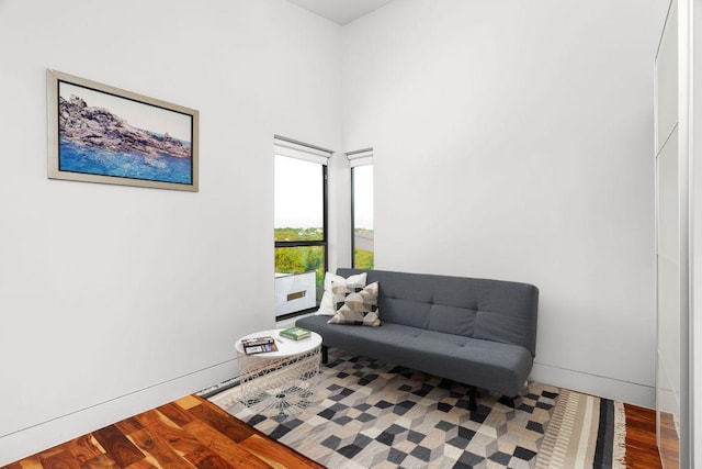 15206 General Williamson Dr, Austin, TX 78734 - sitting room with wood finished floors and a towering ceiling