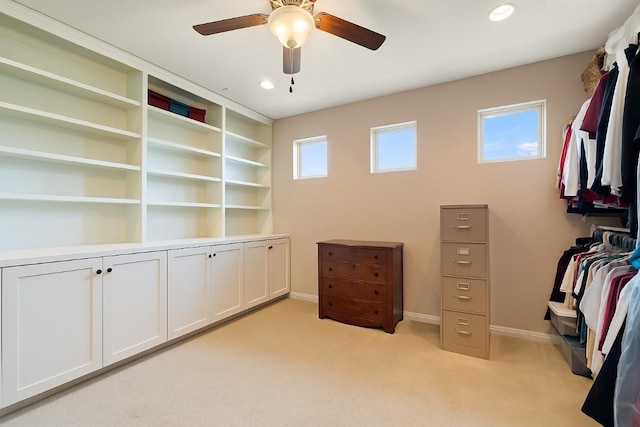 407 Bella Montagna Cir, Lakeway, TX 78734 - spacious closet with ceiling fan and light carpet
