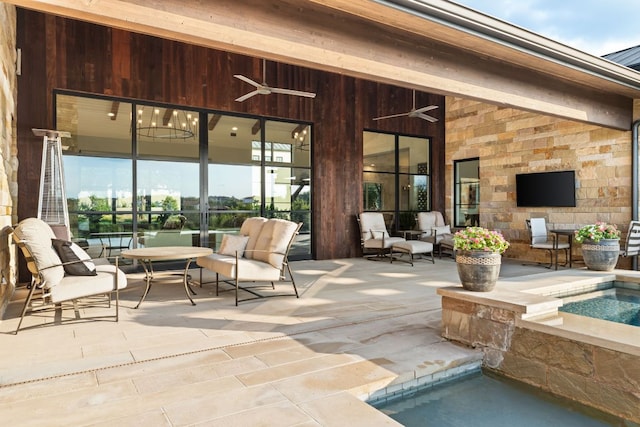 12625 Maidenhair Ln Unit 32, Austin, TX 78738 - view of patio with ceiling fan