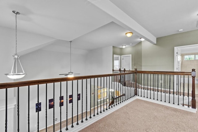1913 Gabrielles Way, Manchaca, TX 78652 - corridor featuring carpet flooring and vaulted ceiling