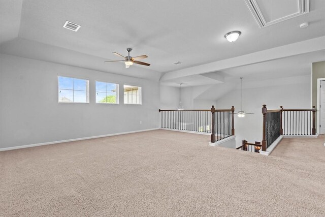 1913 Gabrielles Way, Manchaca, TX 78652 - carpeted empty room featuring a ceiling fan, attic access, baseboards, and a smoke detector
