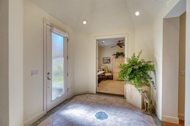 104 Mason Ct, Horseshoe Bay, TX 78657 - entryway with baseboards, plenty of natural light, recessed lighting, and a ceiling fan