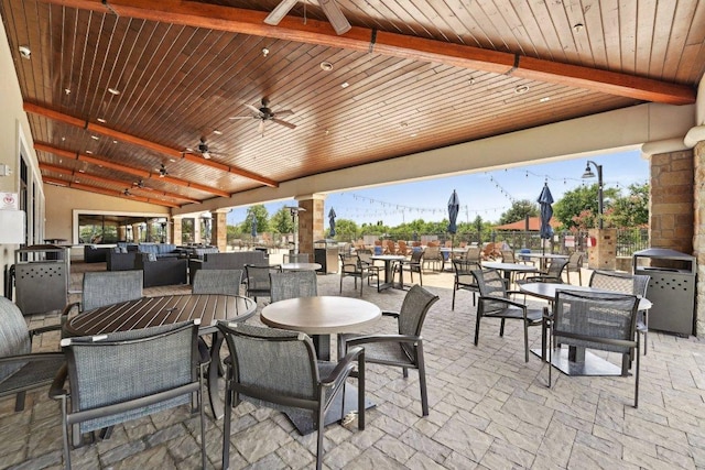 3113 Capra Cv, Round Rock, TX 78665 - view of patio / terrace featuring outdoor dining area, ceiling fan, and a grill