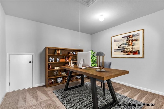 308 Castlefields St, Hutto, TX 78634 - carpeted home office featuring baseboards