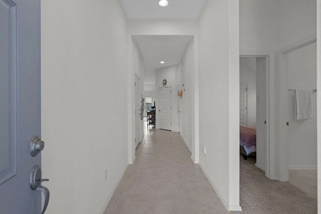 311 Spiny Lizard Ln, San Marcos, TX 78666 - corridor with light tile patterned floors, recessed lighting, and baseboards