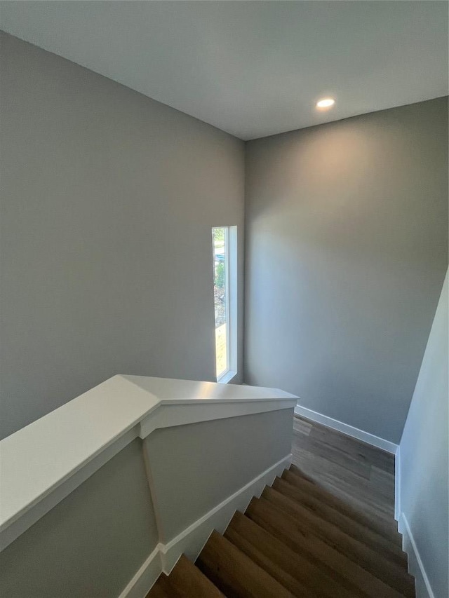 401 E Carrie St, Manor, TX 78653 - stairway with wood finished floors and recessed lighting