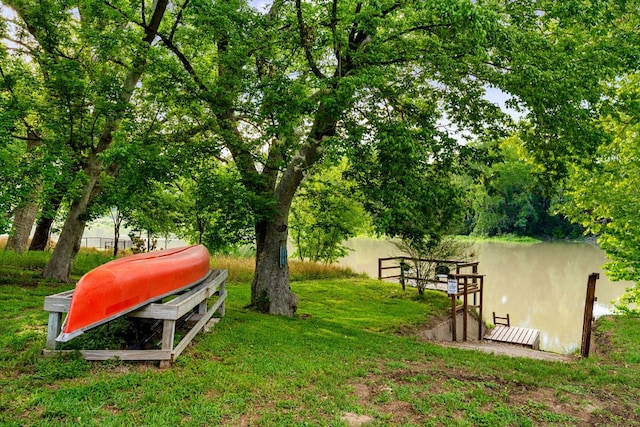 235 El Camino River Rd, Bastrop, TX 78602 - view of yard featuring a water view