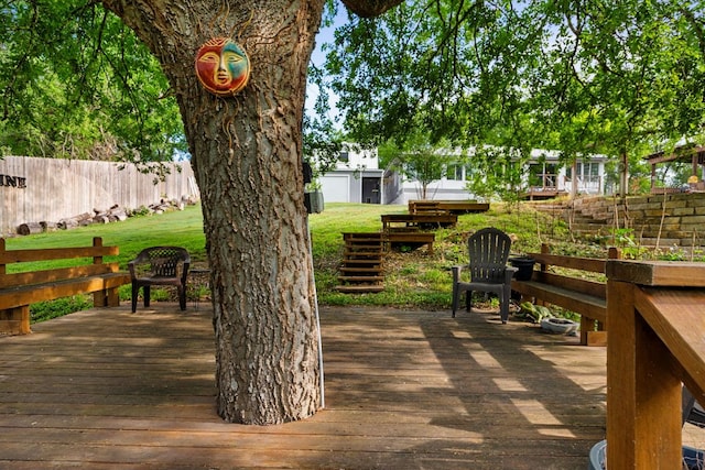235 El Camino River Rd, Bastrop, TX 78602 - wooden deck with stairway