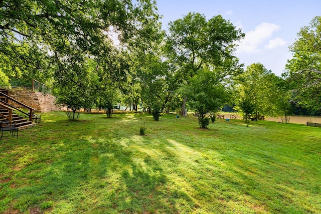 235 El Camino River Rd, Bastrop, TX 78602 - view of green lawn featuring stairs