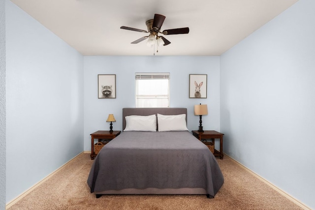 235 El Camino River Rd, Bastrop, TX 78602 - carpeted bedroom featuring ceiling fan