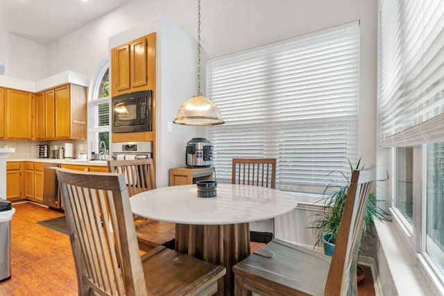 16803 Black Kettle Dr, Leander, TX 78641 - dining space featuring light wood finished floors
