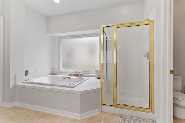 16803 Black Kettle Dr, Leander, TX 78641 - full bath featuring a garden tub, a stall shower, and tile patterned floors