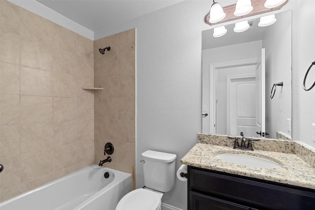8508 Lookout Cliff Pass, Austin, TX 78737 - bathroom with vanity, bathtub / shower combination, and toilet