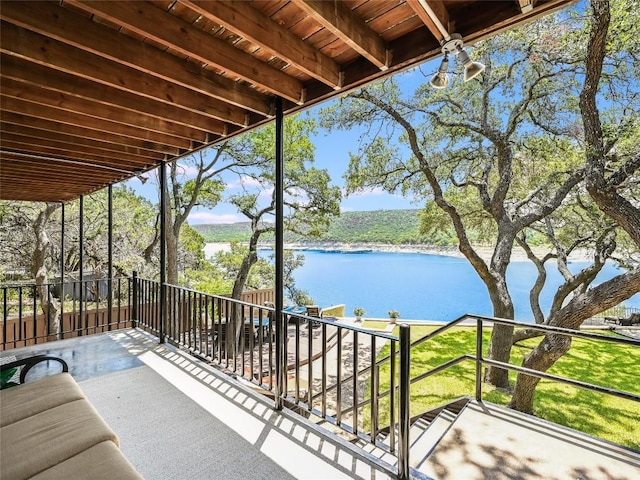 14753 Arrowhead Dr, Austin, TX 78641 - view of patio with a water view and a balcony