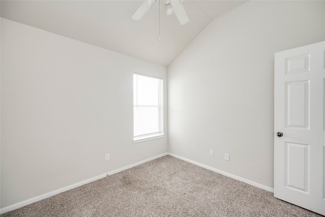 728 Stokesay Castle Path, Pflugerville, TX 78660 - empty room with vaulted ceiling, carpet flooring, and ceiling fan