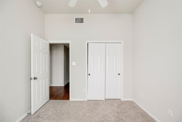 728 Stokesay Castle Path, Pflugerville, TX 78660 - unfurnished bedroom featuring carpet, a closet, and a ceiling fan