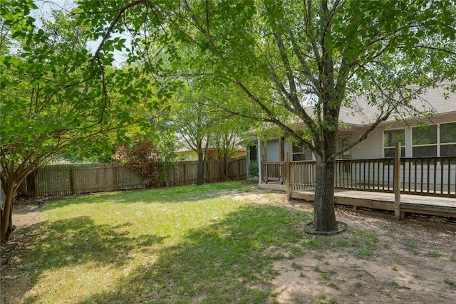 728 Stokesay Castle Path, Pflugerville, TX 78660 - fenced backyard with a wooden deck