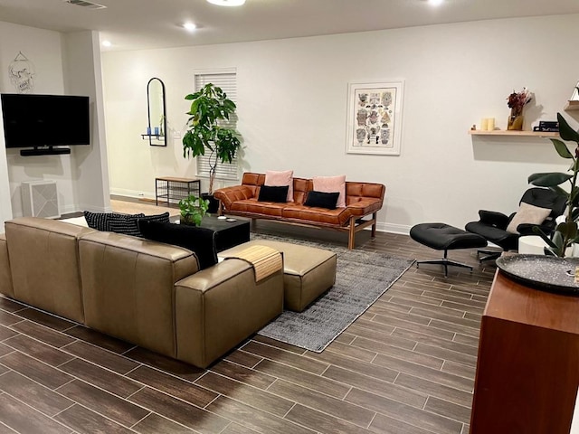 14217 Silver Lace Ln, Pflugerville, TX 78660 - living area with wood finish floors and recessed lighting