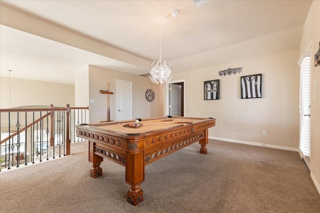 1366 Red Stag Pl, Round Rock, TX 78665 - rec room with carpet and billiards