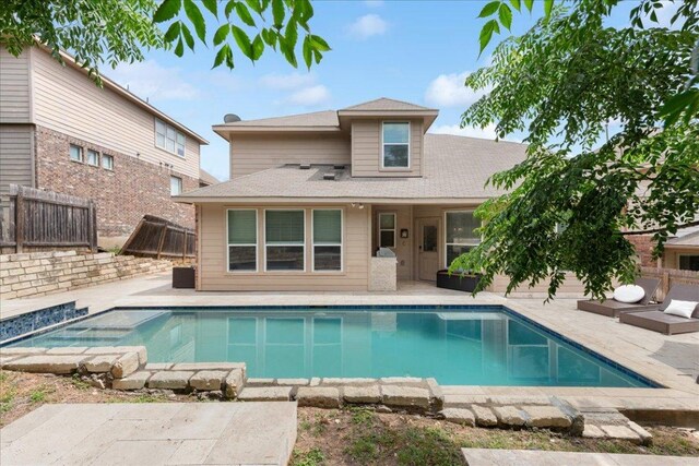 1366 Red Stag Pl, Round Rock, TX 78665 - swimming pool featuring a patio and a fenced backyard