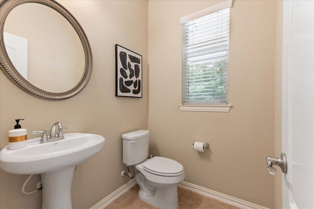 1366 Red Stag Pl, Round Rock, TX 78665 - half bath with baseboards and tile patterned floors