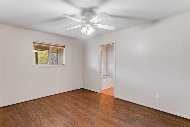 8319 County Road 200, Burnet, TX 78611 - unfurnished room with wood finished floors, baseboards, and a ceiling fan