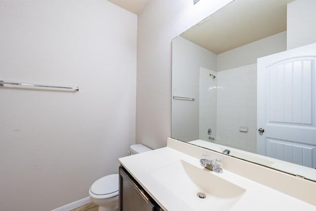 1605 Atlas Rd, Cedar Park, TX 78613 - bathroom with toilet, vanity, a shower, and baseboards