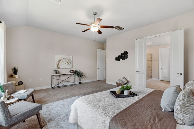 609 Glacial Stream Ln, Cedar Park, TX 78613 - bedroom with light carpet, baseboards, and lofted ceiling