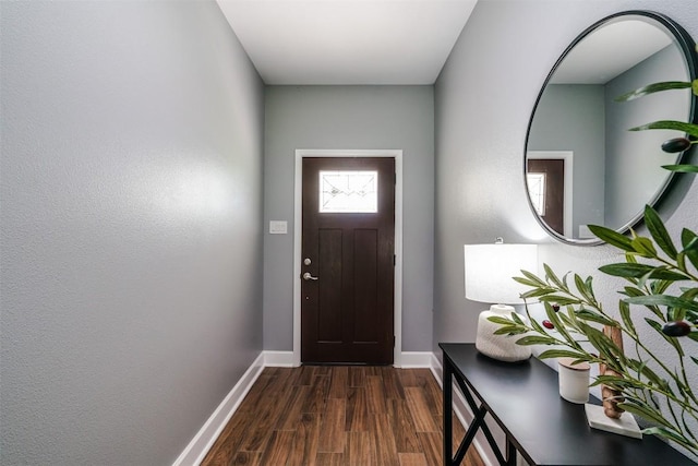 367 Stockade Ranch Rd, Paige, TX 78659 - entryway with baseboards and dark wood-style floors