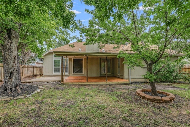 501 Maple Run, Round Rock, TX 78664 - rear view of house featuring a fenced backyard and a patio area