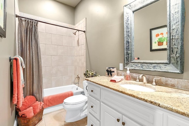104 Porto Cima Ct, Austin, TX 78738 - full bathroom with vanity, shower / tub combo, and tile patterned flooring