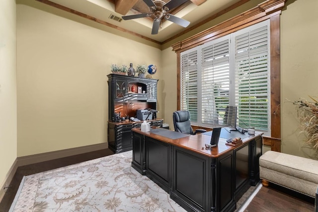104 Porto Cima Ct, Austin, TX 78738 - office area with light wood-type flooring and a ceiling fan