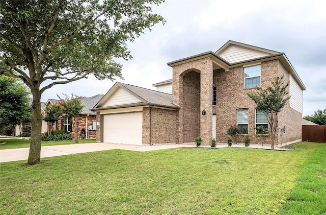 111 Colthorpe Ln, Hutto, TX 78634 - traditional-style house with brick siding, concrete driveway, and a garage