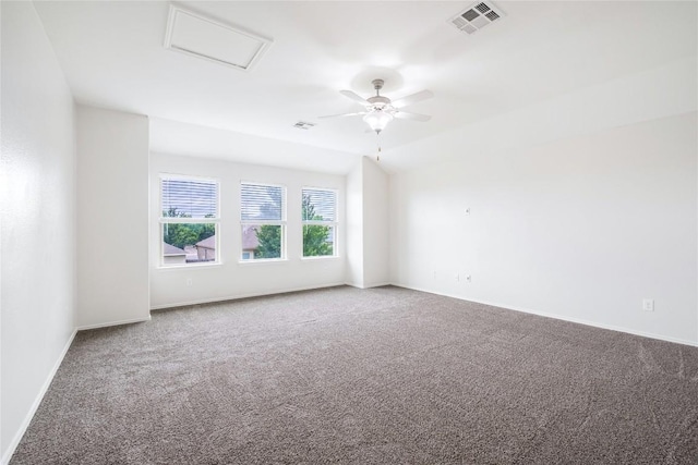 111 Colthorpe Ln, Hutto, TX 78634 - unfurnished room featuring carpet flooring, attic access, baseboards, and ceiling fan