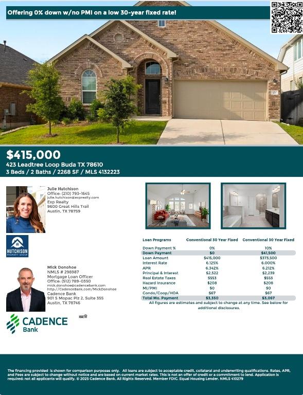 423 Leadtree Loop, Buda, TX 78610 - view of a document with a collage of images