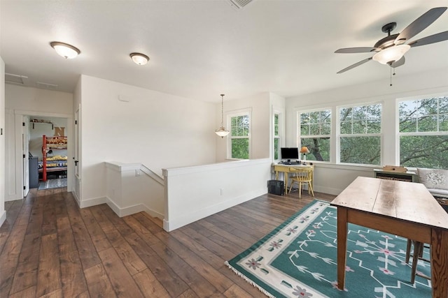 3205 River Place Dr Unit B, Belton, TX 76513 - interior space with wood-type flooring, ceiling fan, and baseboards