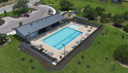1001 Thunderhead Trl, Georgetown, TX 78628 - aerial view of a pool