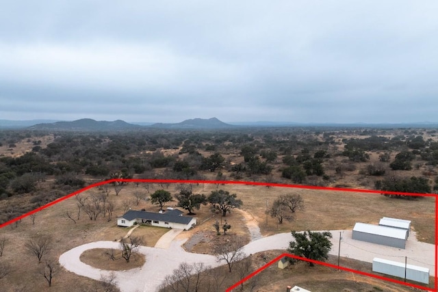 2340 E State Highway 71, Llano, TX 78643 - view of rural area with property boundaries highlighted and a mountainous background