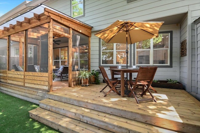 2114 Goodrich Ave Unit 3, Austin, TX 78704 - wooden terrace with a sunroom and outdoor dining space