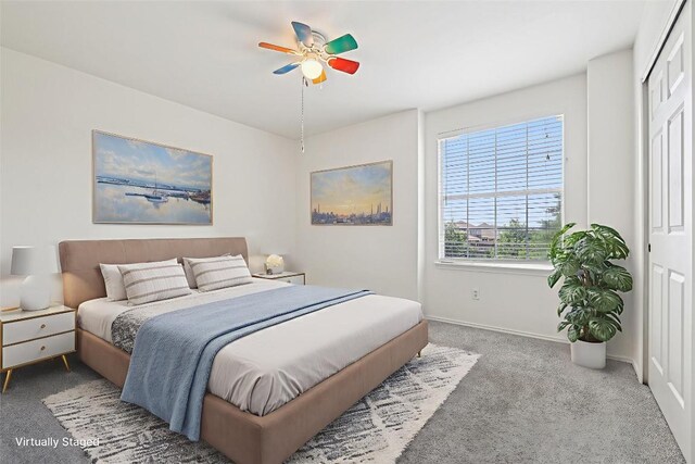 14009 Rountree Ranch Ln, Austin, TX 78717 - carpeted bedroom with baseboards and ceiling fan