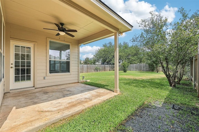 14009 Rountree Ranch Ln, Austin, TX 78717 - view of yard featuring a ceiling fan and a patio
