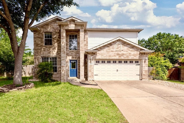 1600 Serenity Springs Cv, Cedar Park, TX 78613 - traditional-style home featuring a garage, driveway, and brick siding