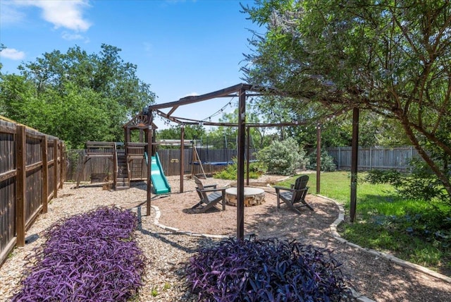 2003 Rain Water Dr, Austin, TX 78734 - view of jungle gym with a fenced backyard