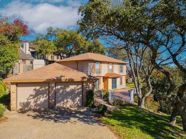 6203 Shadow Mountain Cv, Austin, TX 78731 - traditional home featuring dirt driveway, brick siding, and a garage